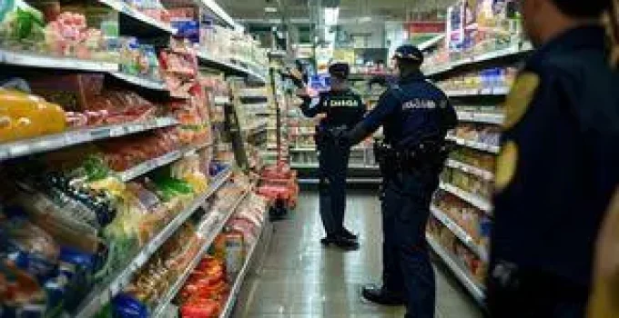 homem é preso ao roubar funcionários de supermercado